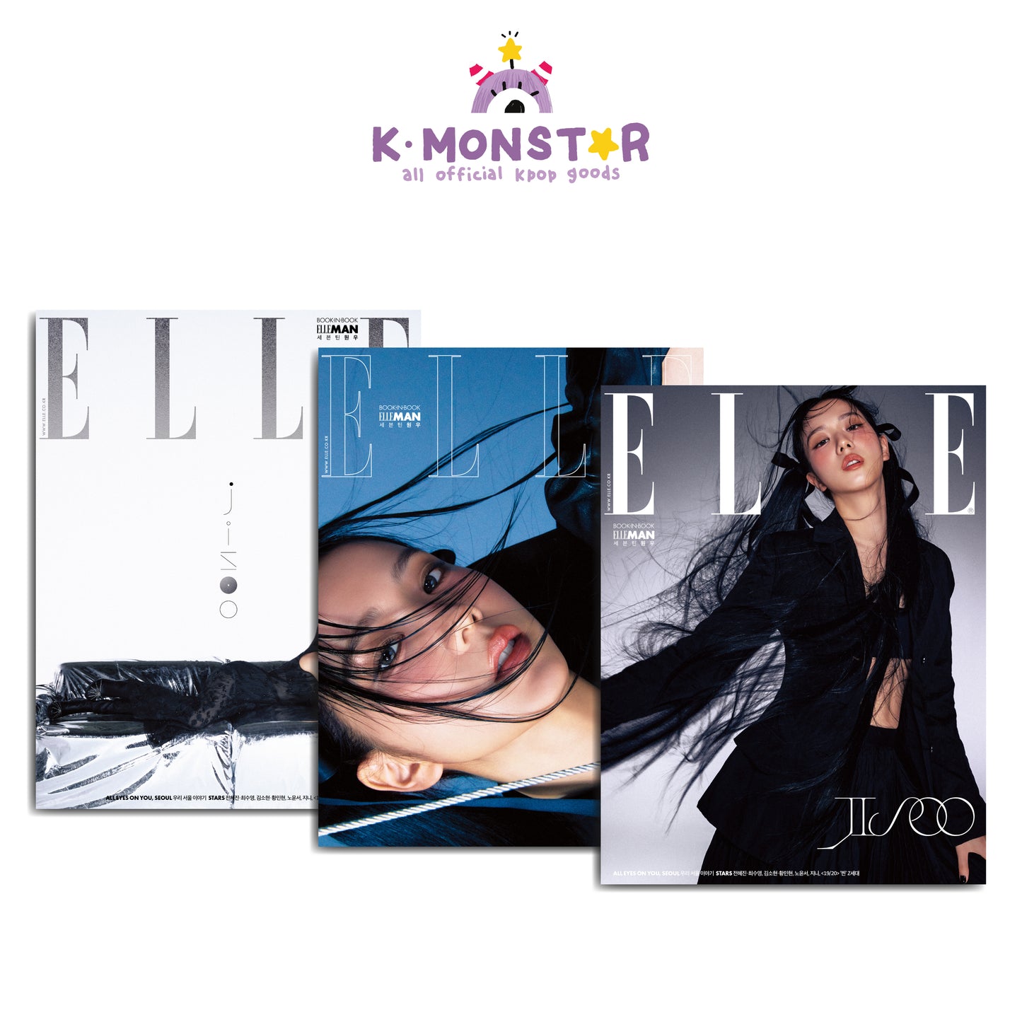ELLE | 2023 AUG. | BLACKPINK JISOO COVER (BOOK-IN-BOOK SEVENTEEN WONWOO)