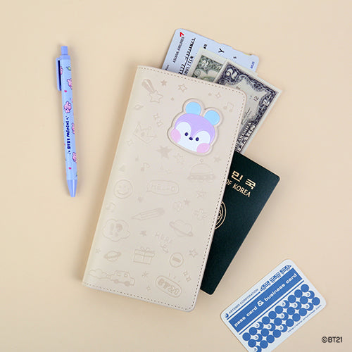 BT21 | minini | LEATHER PATCH PASSPORT COVER (Large)