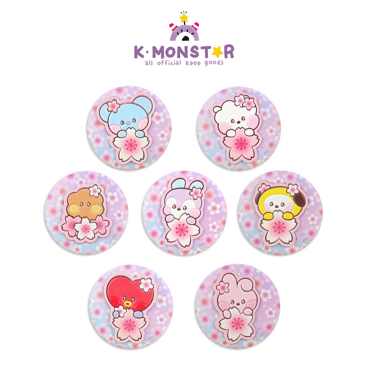 BT21 | 2024 CHERRY BLOSSOM | LEATHER PATCH MIRROR