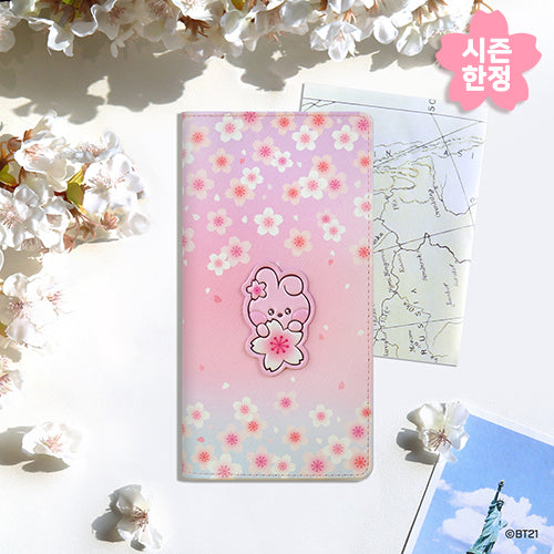 BT21 | 2024 CHERRY BLOSSOM | LEATHER PATCH PASSPORT COVER LARGE