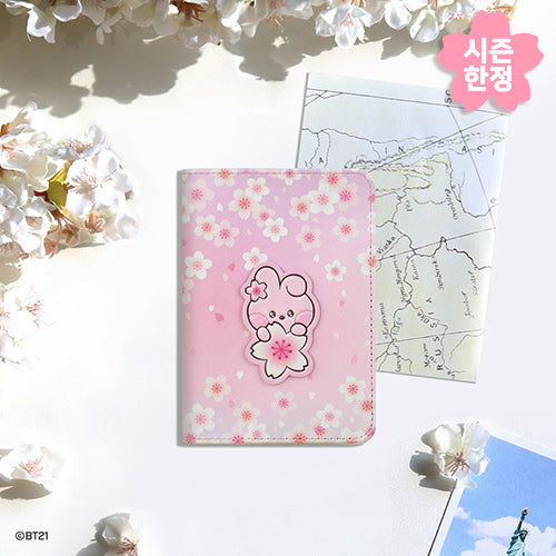 BT21 | 2024 CHERRY BLOSSOM | LEATHER PATCH PASSPORT COVER SMALL