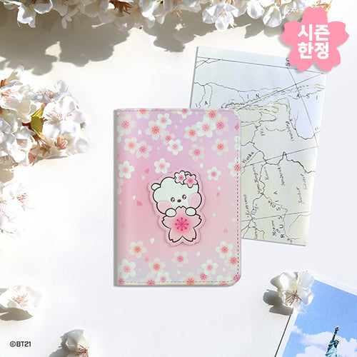 BT21 | 2024 CHERRY BLOSSOM | LEATHER PATCH PASSPORT COVER SMALL