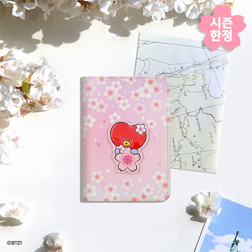 BT21 | 2024 CHERRY BLOSSOM | LEATHER PATCH PASSPORT COVER SMALL