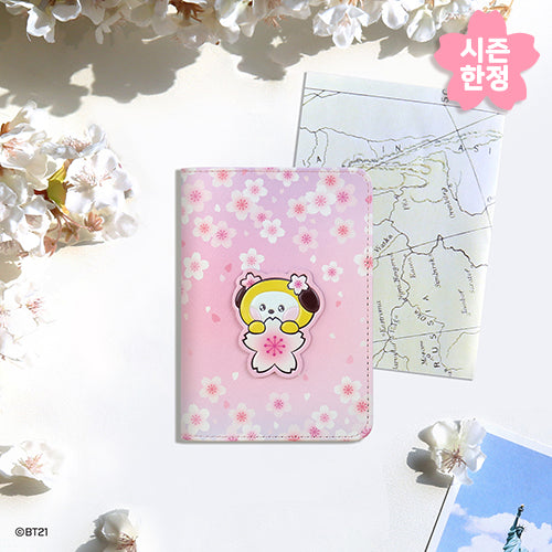 BT21 | 2024 CHERRY BLOSSOM | LEATHER PATCH PASSPORT COVER SMALL