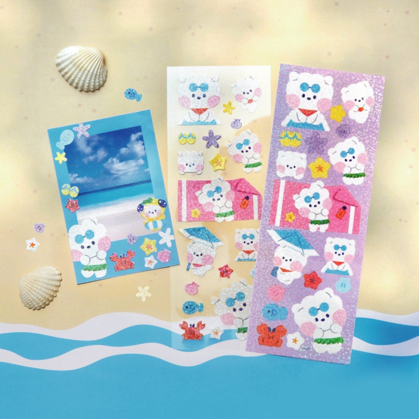 BT21 | minini | SUMMER SKY - HOLOGRAM STICKER
