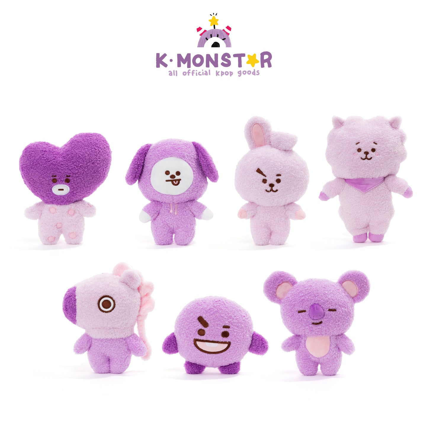 BT21 | STANDING PLUSH DOLL & BAG CHARM - PURPLE EDITION