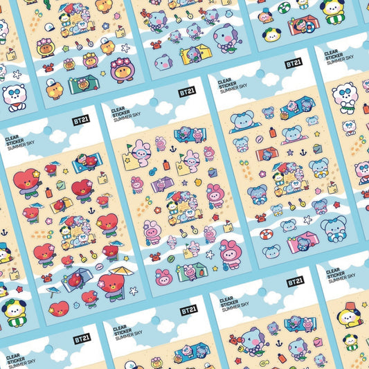 BT21 | minini | SUMMER SKY - CLEAR STICKER
