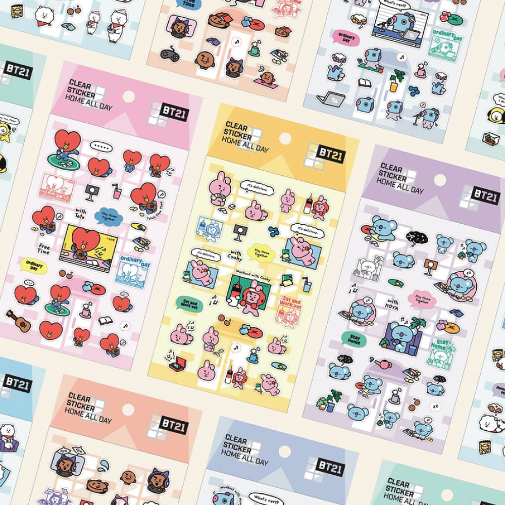 BT21 | HOME ALL DAY - CLEAR STICKER