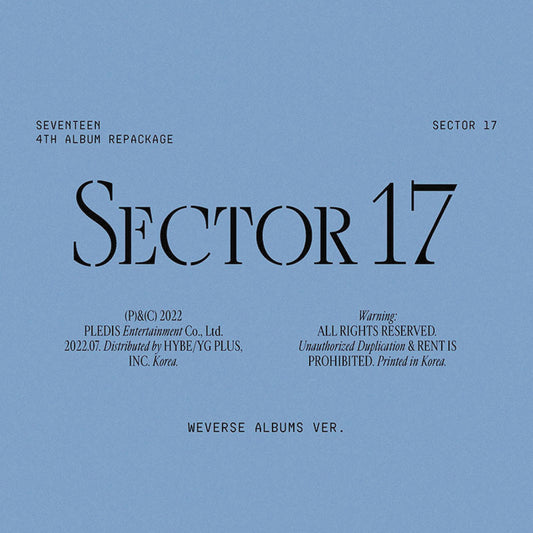 SEVENTEEN | 4th ALBUM REPACKAGE | SECTOR 17 - WEVERSE ALBUMS ver.