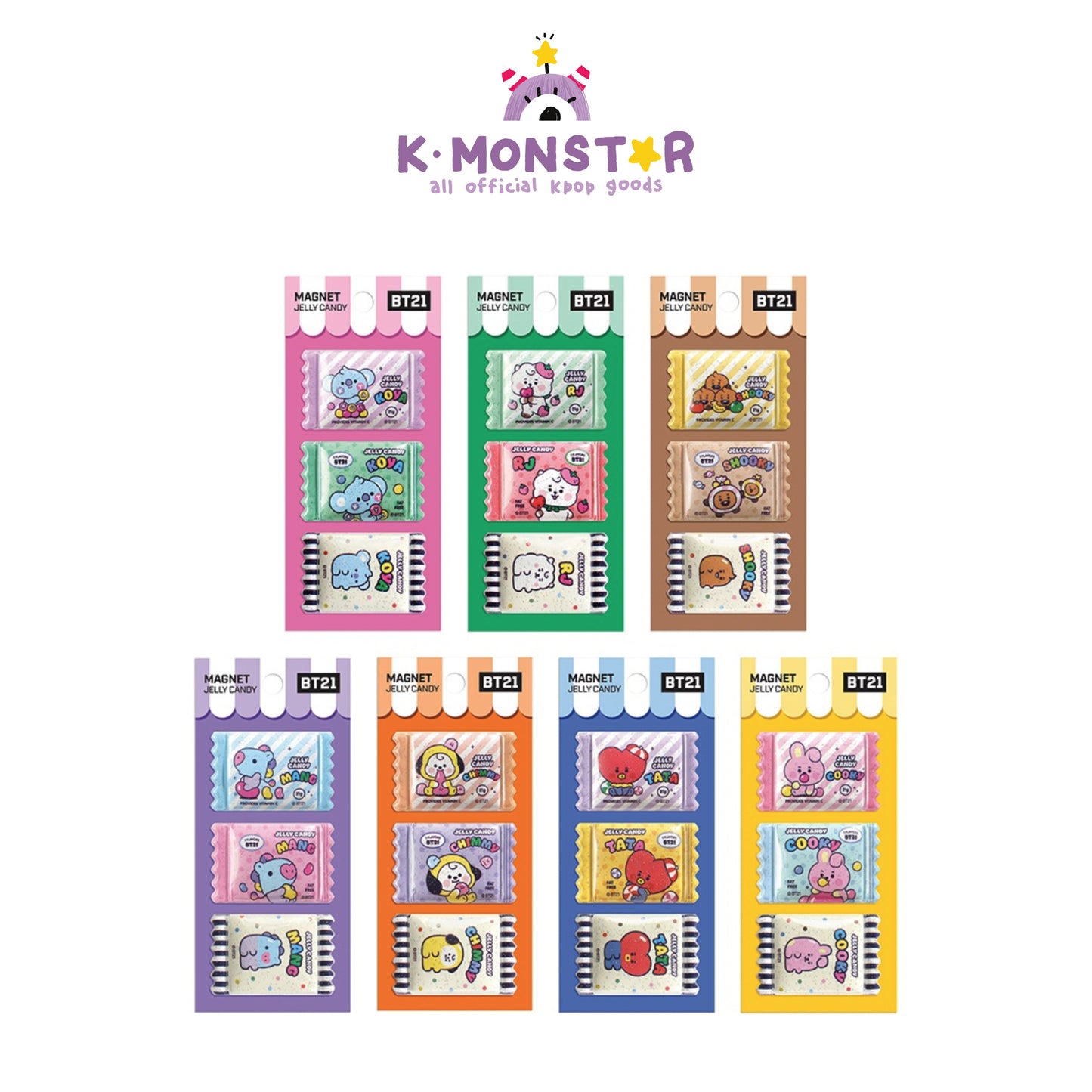 BT21 | BAYI | PERMEN JELLY - SET MAGNET