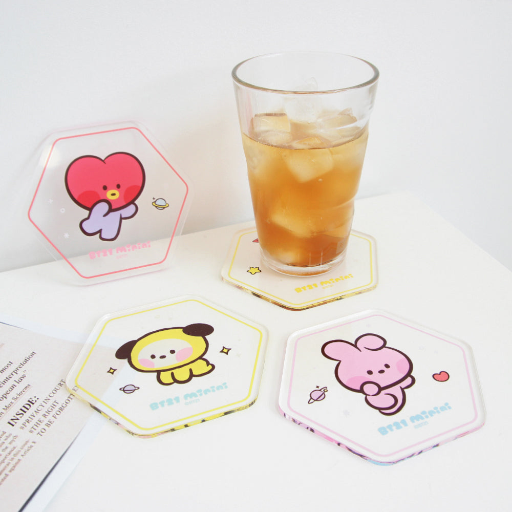 BT21 | minini | HEXAGON ACRYLIC COASTER