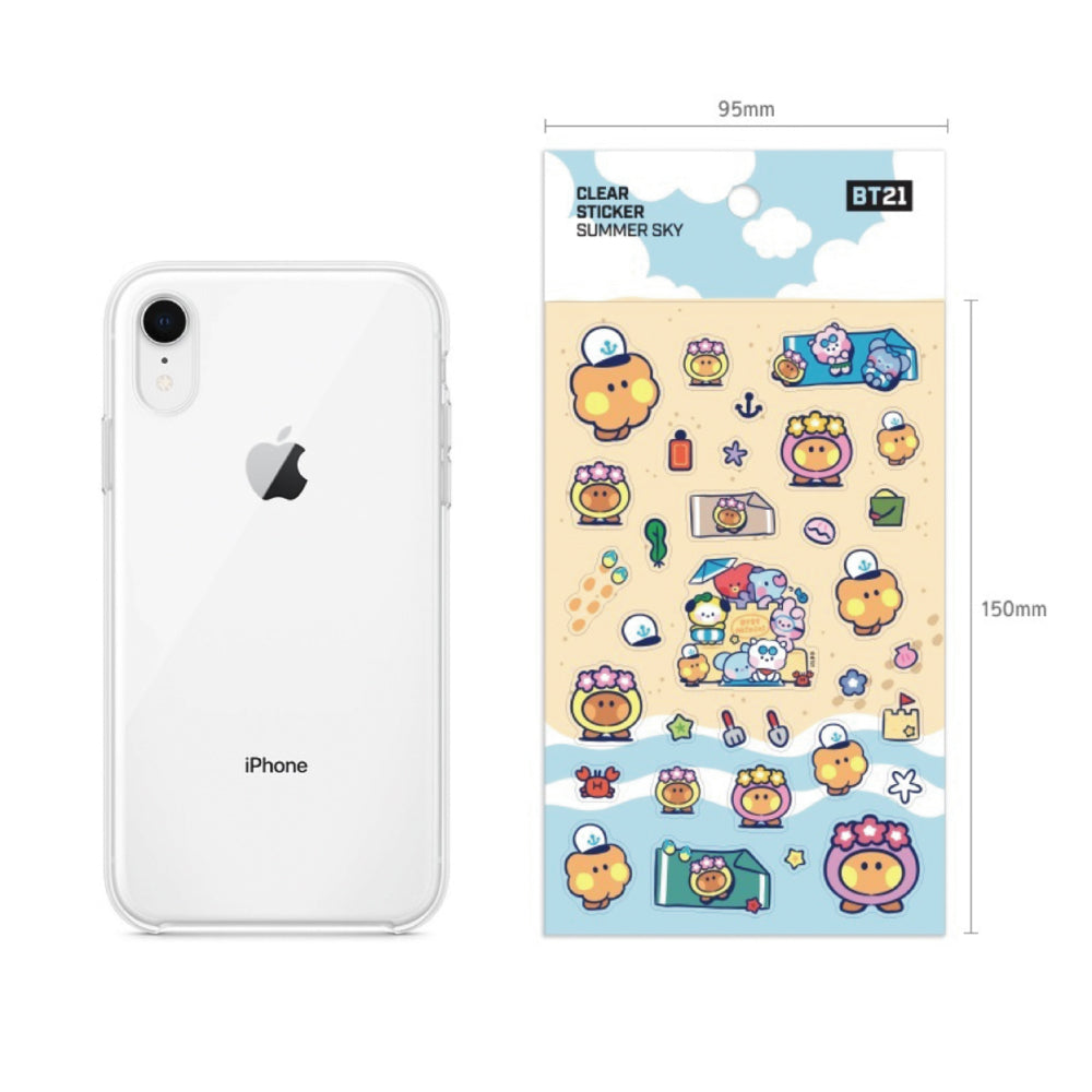 BT21 | minini | SUMMER SKY - CLEAR STICKER