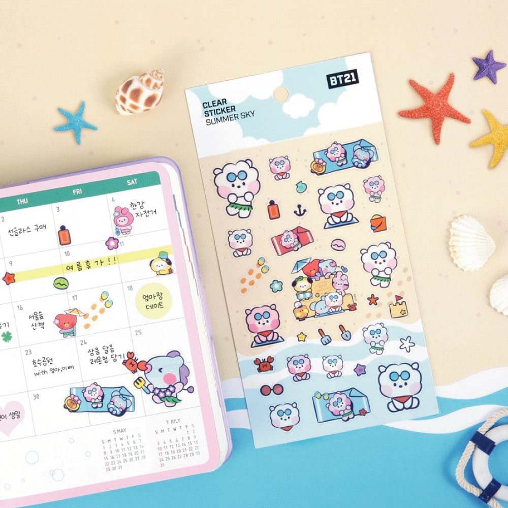 BT21 | minini | SUMMER SKY - CLEAR STICKER