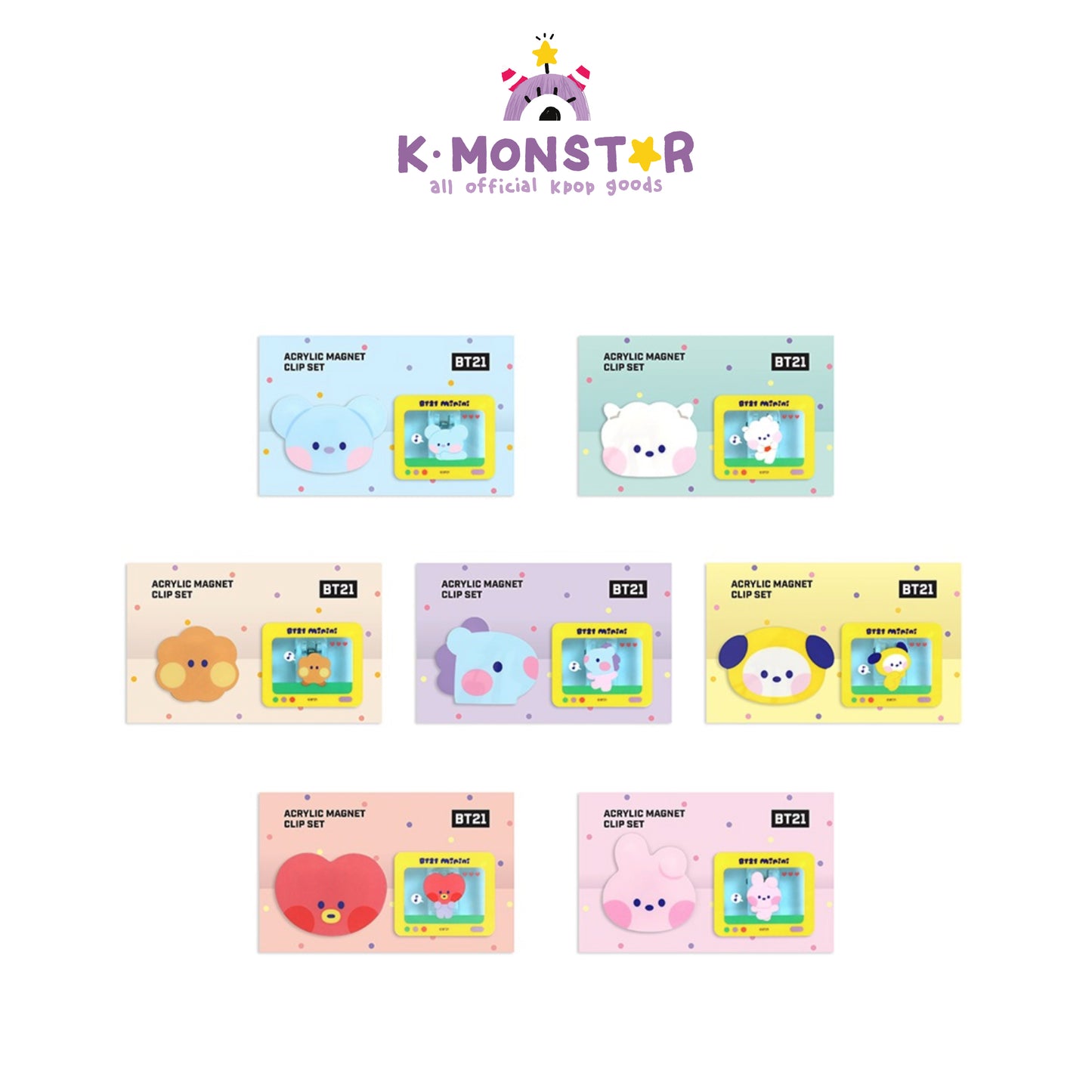 BT21 | minini | ACRYLIC MAGNET CLIP