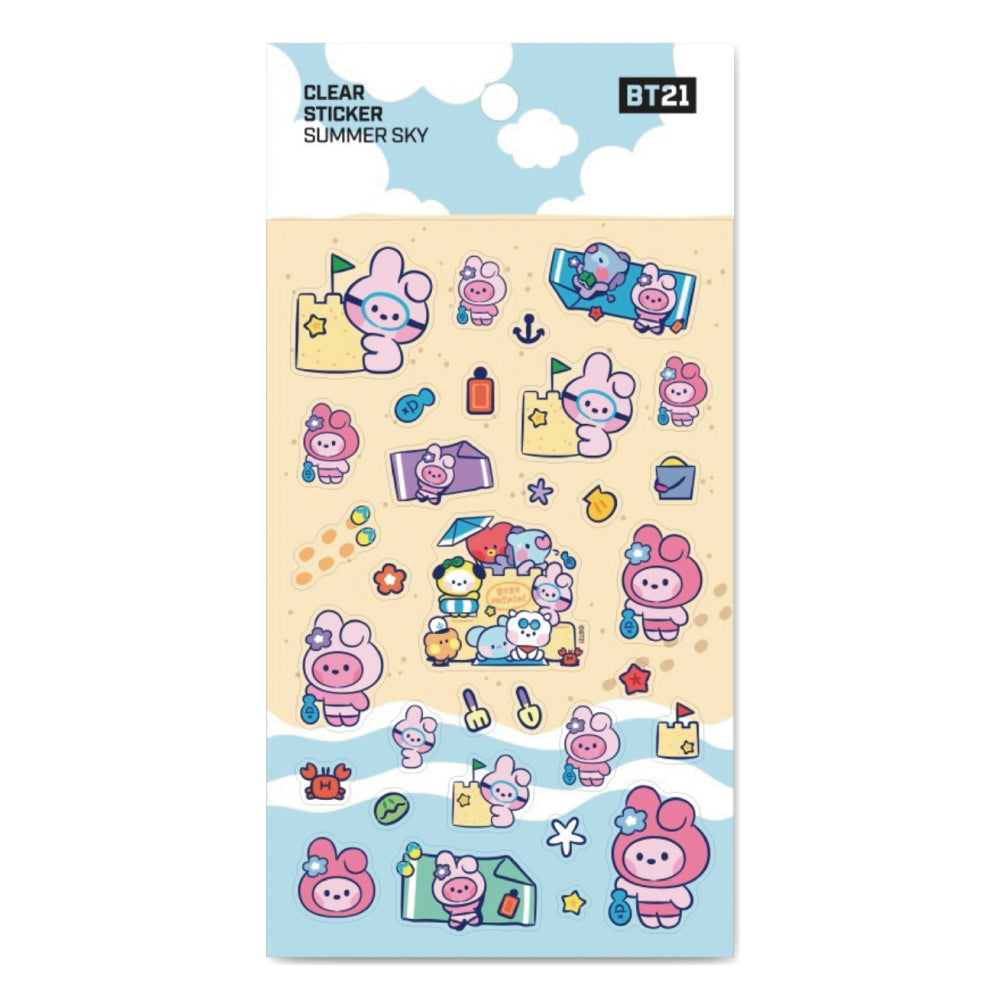 BT21 | minini | SUMMER SKY - CLEAR STICKER