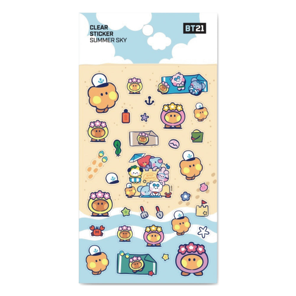 BT21 | minini | SUMMER SKY - CLEAR STICKER
