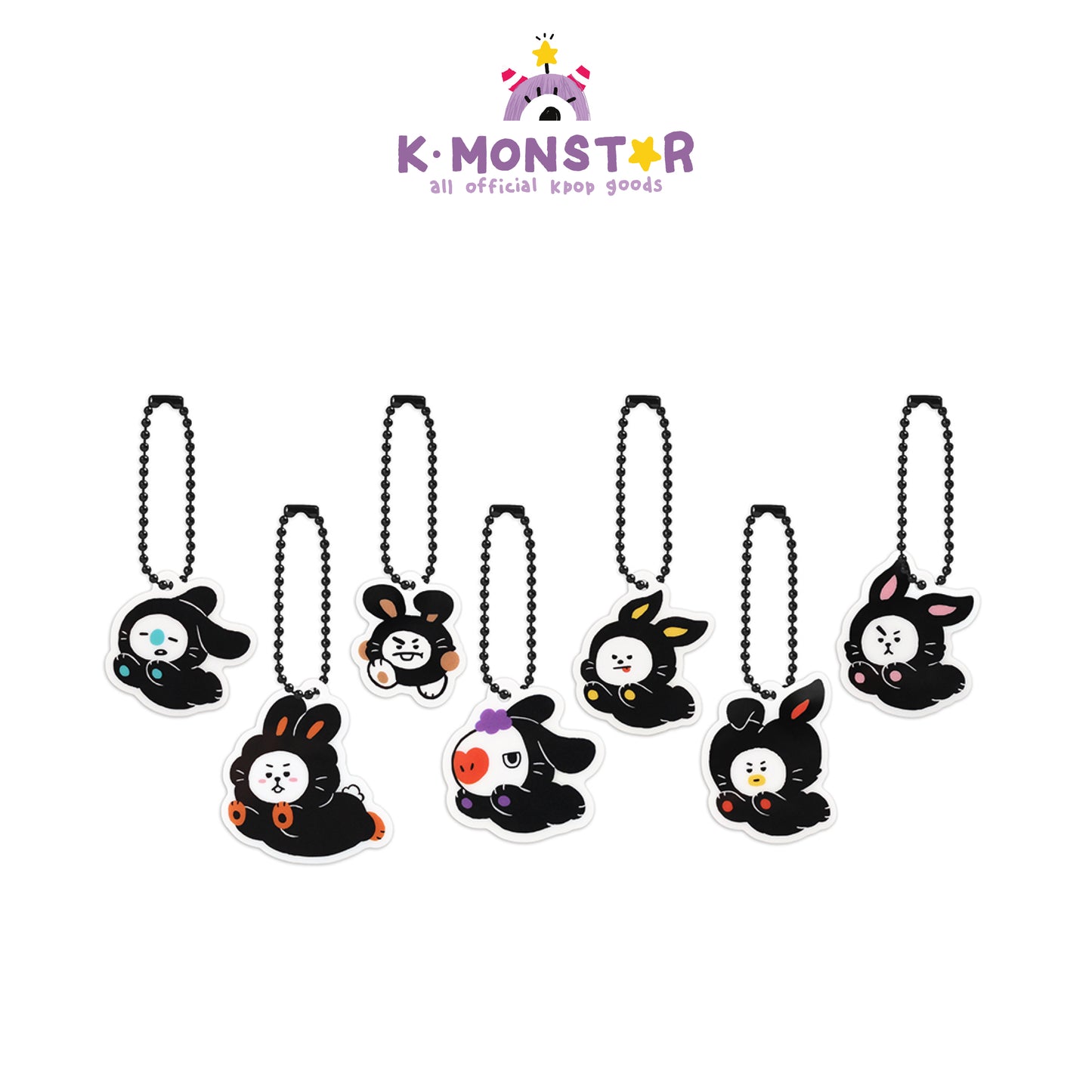 BT21 | BLACK RABBIT - SIMPLE ACRYLIC KEYRING