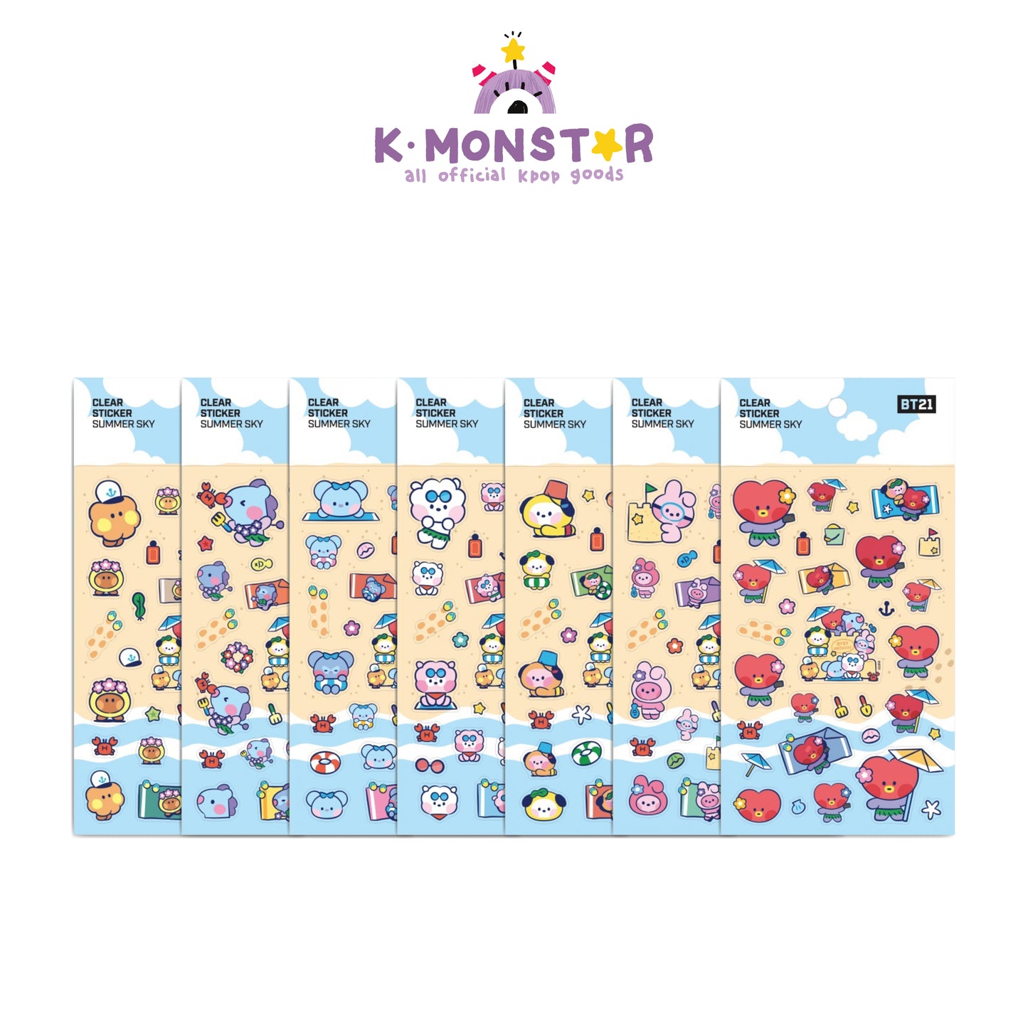 BT21 | minini | SUMMER SKY - CLEAR STICKER