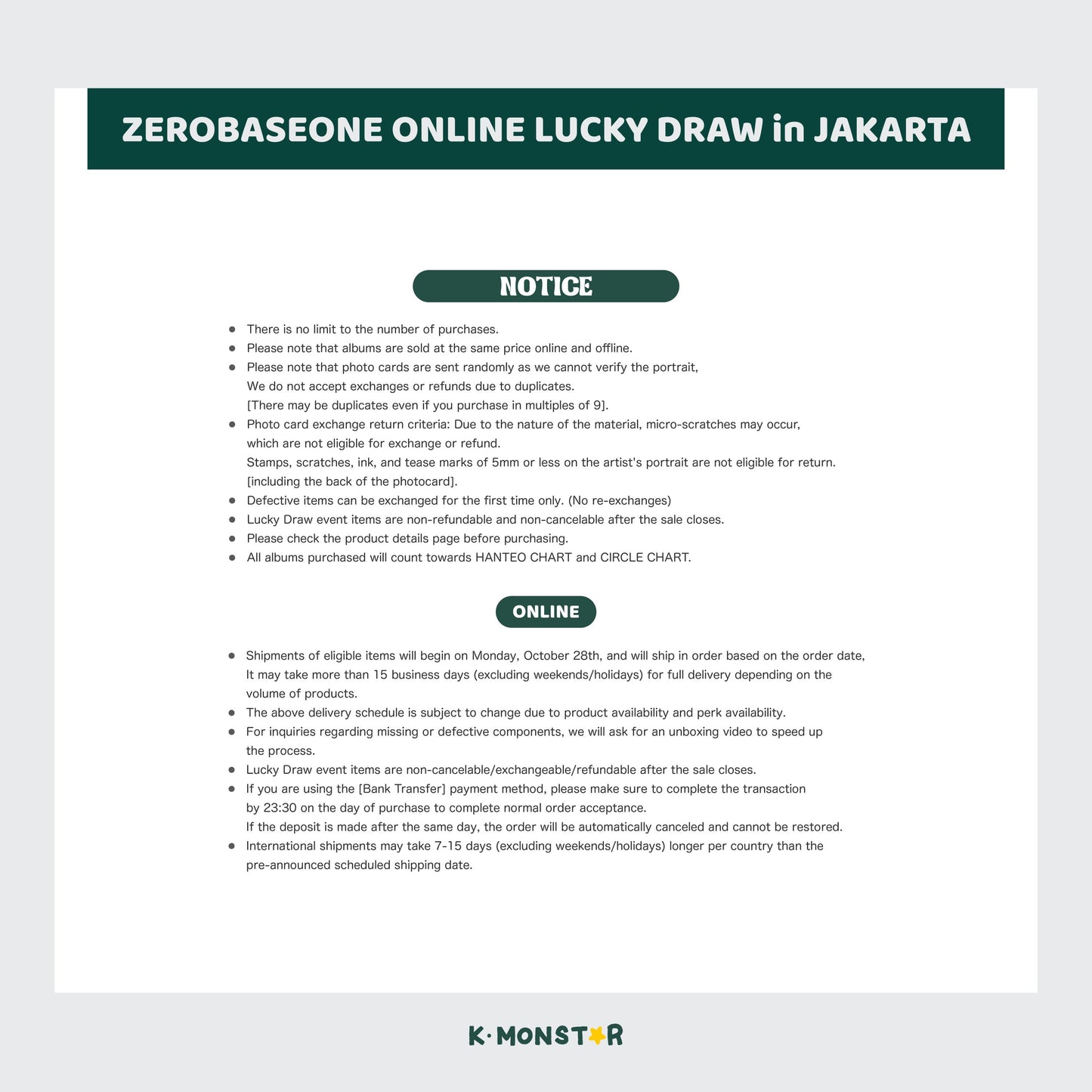 ZEROBASEONE | CINEMA PARADISE [LUCKY DRAW EVENT - JAKARTA]