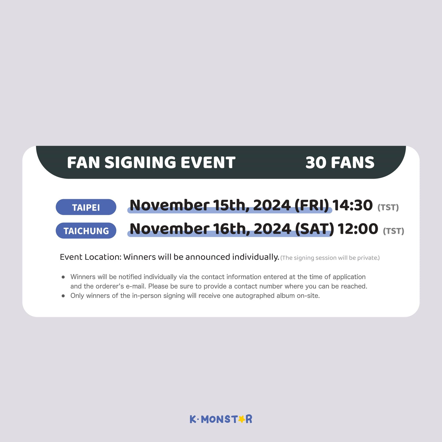 [TAICHUNG] ONE PACT | fallln' [OFFLINE FAN SIGN EVENT - TAICHUNG]