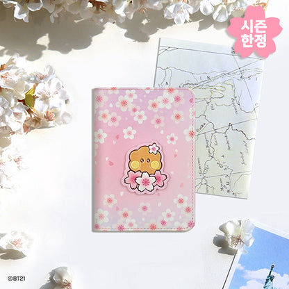 BT21 | 2024 CHERRY BLOSSOM | LEATHER PATCH PASSPORT COVER SMALL