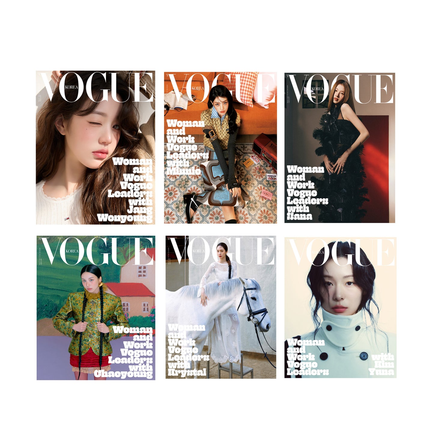 VOGUE | 2025 MAR. | IVE JANG WONYOUNG & (G)I-DLE MINNIE & TWICE SANA & TWICE CHAEYOUNG & KRYSTAL & KIM YUNA COVER