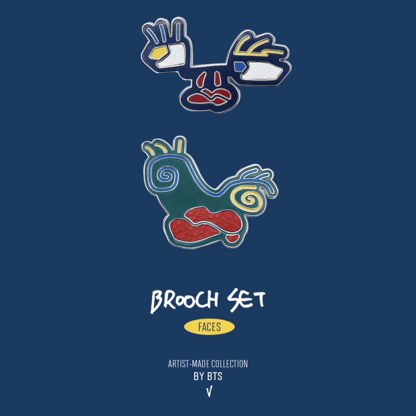 BTS | ARTIST-MADE COLLECTION BY BTS | V - BROOCH SET (FACES)